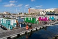 Colorful houseboats in the marina near Gibraltar