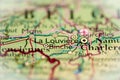 La Louviere, Belgium highlighted on a world map Royalty Free Stock Photo