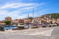 La Maddalena, Sardinia, Italy - Panoramic view of La Maddalena port - Porto di Cala Gavetta - and marina quarter at the Tyrrhenian
