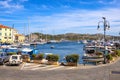 La Maddalena, Sardinia, Italy - Panoramic view of La Maddalena port - Porto di Cala Gavetta - and marina quarter at the Tyrrhenian