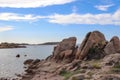 La Maddalena, Sardinia, Italy - Typical rocks characterize an island beach