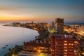 La Manga del Mar Menor Skyline at Night, Murcia Royalty Free Stock Photo