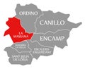 La Massana red highlighted in map of Andorra