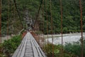 La Merced, Peru - Dec 30, 2018: Puente Colgante Kimiri, a bridge on the Chanchamayo river Royalty Free Stock Photo