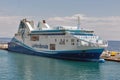 La Meridionale ferry ship in Bastia port. Corsica island, France