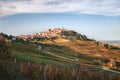 La Morra village, langhe vineyards hills. Wine turism, european travel destination. Viticulture, Langhe, Piedmont, Italy Royalty Free Stock Photo