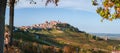 La Morra village, langhe vineyards hills. Wine turism, european travel destination. Viticulture, Langhe, Piedmont, Italy Royalty Free Stock Photo