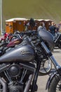 La Nucia, Alicante, Spain 16-04-2020. Motorcycle rally, with close-up of Harley Davidson motorcycle