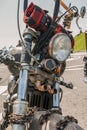 La Nucia, Alicante, Spain 16-04-2020. steampunk style customized motorcycle