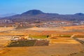 La Oliva town and La Arena volcano Fuerteventura, Canary Islands Royalty Free Stock Photo