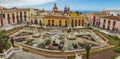 La Orotava, Tenerife, Spain - June 27, 2019. Beautiful flower carpets in La Orotava during Corpus Christi. Famous religious event