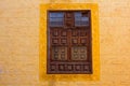 La Orotava wooden window in yellow wall Tenerife