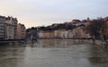 La passerelle Saint-Vincent, on the Saone river, Lyon, France Royalty Free Stock Photo