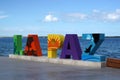 La Paz Baja California Sur, Mexico beach near the sea promenade called Malecon