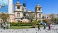La Paz Bolivia Metropolitan Cathedral in Murillo square Royalty Free Stock Photo