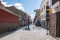 LA PAZ, BOLIVIA DEC 2018: Jaen Street in La Paz, Bolivia city center