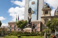 LA PAZ, BOLIVIA, DEC 2018: Plaza Murillo in La Paz, Bolivia city center