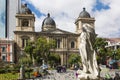 LA PAZ, BOLIVIA, DEC 2018: Plaza Murillo in La Paz, Bolivia city center