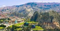 La Paz Bolivia green cable car line panoramic view