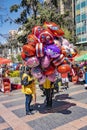 man sells balloons filled with gas for children in La Paz Royalty Free Stock Photo