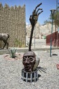 Rusty Metal Head artwork at Valle de la Luna, or Killa Qhichwa (Moon Valley). La Paz, Bolivia.