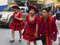 La Paz, June 15, 2019, Unknown dancers at the Entrada Universitaria in La Paz, Bolivia