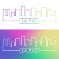 La Paz skyline. Colorful linear style.