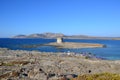 La Pelosa beach and tower in Sardinia, Italy