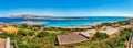 La Pelosa beach in the town of Stintino, Sardinia, Italy Royalty Free Stock Photo