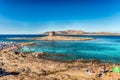 La Pelosa beach in the town of Stintino, Sardinia, Italy Royalty Free Stock Photo