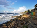 La Perla coastal community in Old San Juan under the city walls Royalty Free Stock Photo