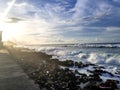 La Perla coastal community in Old San Juan under the city walls Royalty Free Stock Photo