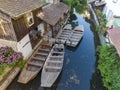 La Petite Venise or Little Venice in Colmar, Alsace, France. Morning time Aerial Drone Shot Royalty Free Stock Photo