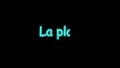 La plage. Beach in French phrase neon outline. Modern luminous text, light. Isolated word on black background, lettering