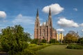 La Plata Cathedral and Plaza Moreno - La Plata, Buenos Aires Province, Argentina Royalty Free Stock Photo