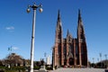 La Plata Cathedral and Plaza Moreno - La Plata, Buenos Aires Province, Royalty Free Stock Photo