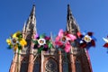 La Plata Cathedral and Plaza Moreno - La Plata, Buenos Aires Province, Royalty Free Stock Photo