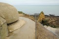 La Pointe du Hoc in Criqueville sur Mer in Normandie Royalty Free Stock Photo