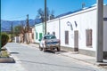 La Poma, Argentina - April 11, 2022: SUV at a police station in a mountain village in the Andes of South America