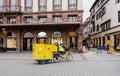 La Poste courier delivery riding electric bike