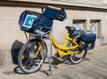 La Poste French bycicle parked on a street