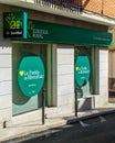 Eurocaja Rural logo on a bank branch office in La Puebla de Montalban, Spain