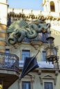 La Rambla architecture detail - chinese dragon
