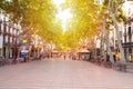 La Rambla street in Barcelona, Spain Royalty Free Stock Photo