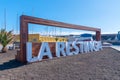 La Restinga tourist sign at La Restinga port, El Hierro, Canary islands, Spain