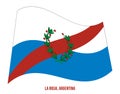 La Rioja Flag Waving Vector Illustration on White Background. Flag of Argentina Provinces Royalty Free Stock Photo