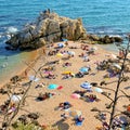 La Roca Grossa Beach in Sant Pol de Mar, Spain Royalty Free Stock Photo