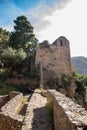 La rocca di Cefalu , the rock of Cefalu and the ruins of the old castle Royalty Free Stock Photo