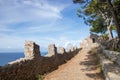 La rocca di Cefalu , the rock of Cefalu and the ruins of the old castle Royalty Free Stock Photo