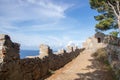 La rocca di Cefalu , the rock of Cefalu and the ruins of the old castle Royalty Free Stock Photo